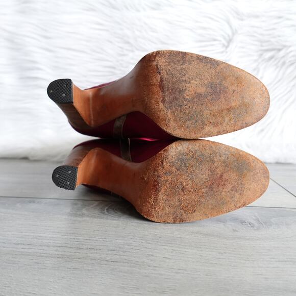 Vintage Casadei Red Satin Country Rodeo Western Cowboy Boots - Picture 16 of 16